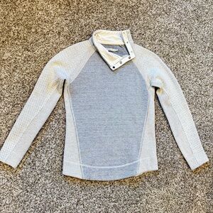PrAna Women’s Brandi Gray Textured Wool Blend Snap Neck Sweater (Size S)